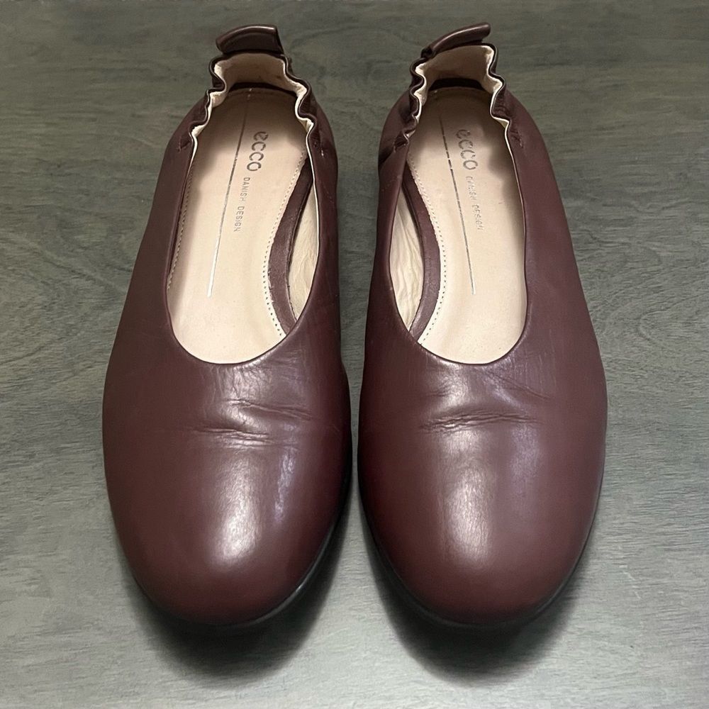 SOLD-ECCO Anine Ballet Flat Leather Size 7 Balletcore Coquette Light Academia - Picture 6 of 12